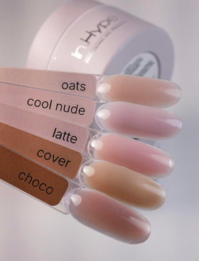 IN.HYPE UV/LED camouflage gel on natural nail demonstrating heat-free curing