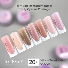 IN.HYPE camouflage gel demonstrates no-filing technique for efficient manicure