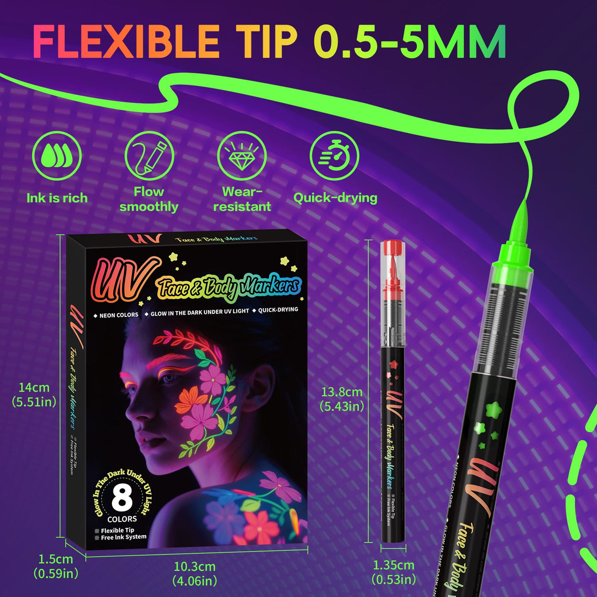 INAFKDPONR skin-safe markers for teens and adults.