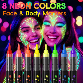 INAFKDPONR UV neon face paint glows under black light for parties.