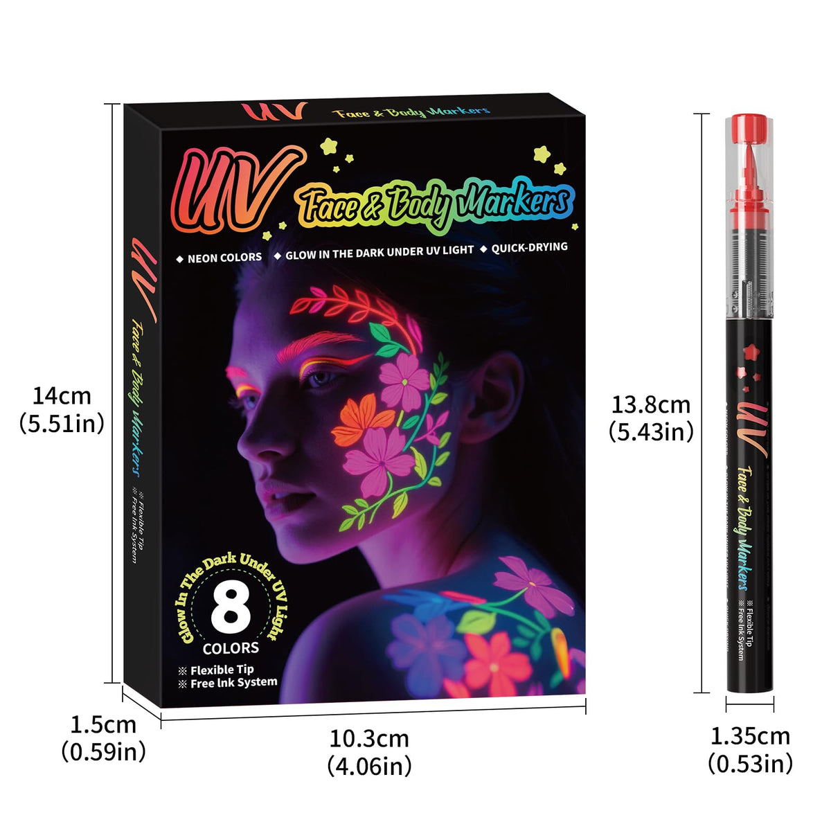 INAFKDPONR waterproof, sweat-resistant pigments last through events.