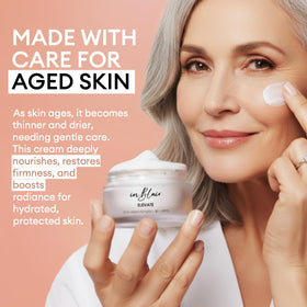 Inblair Elevate Cream bottle dispensing demonstrates easy daily SPF protection.