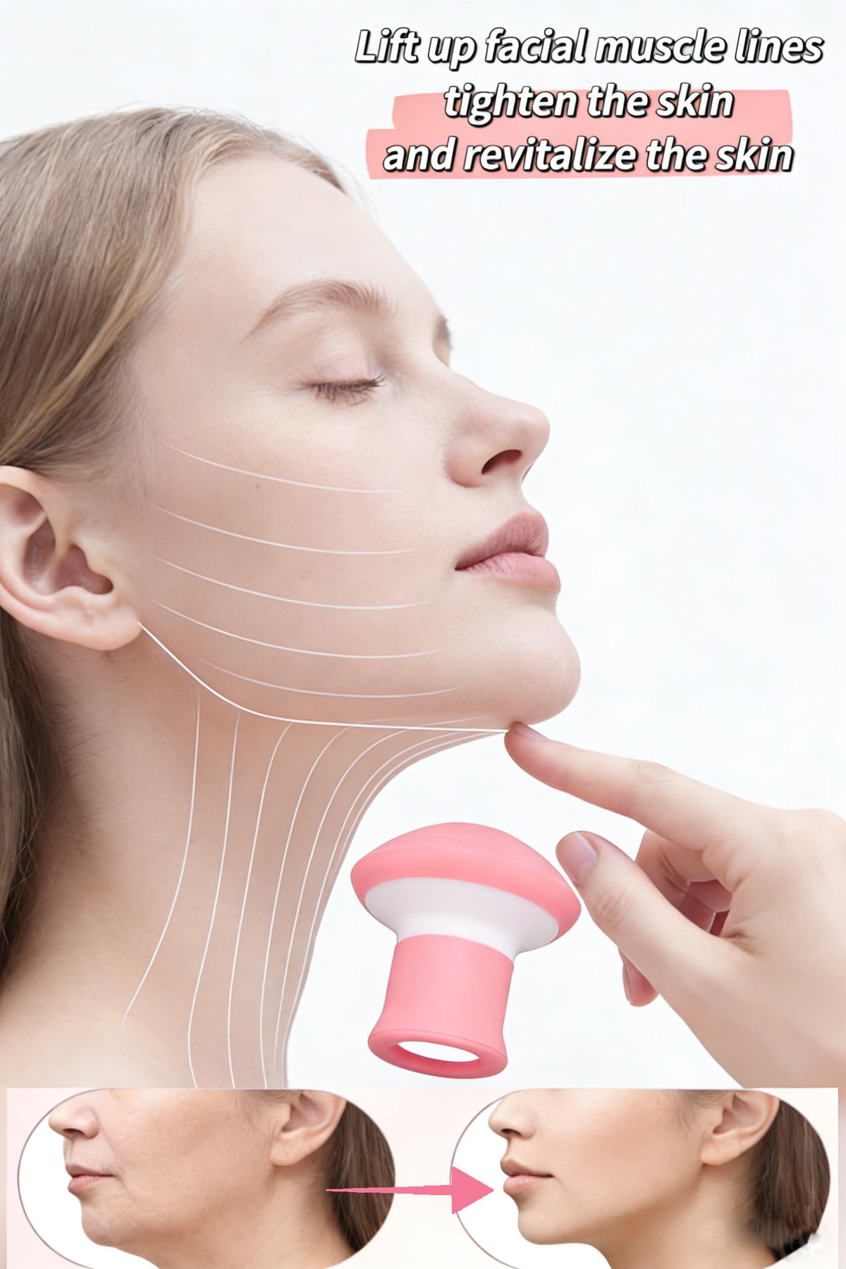 INCANDESCO facial yoga device activates muscles for a toned look.