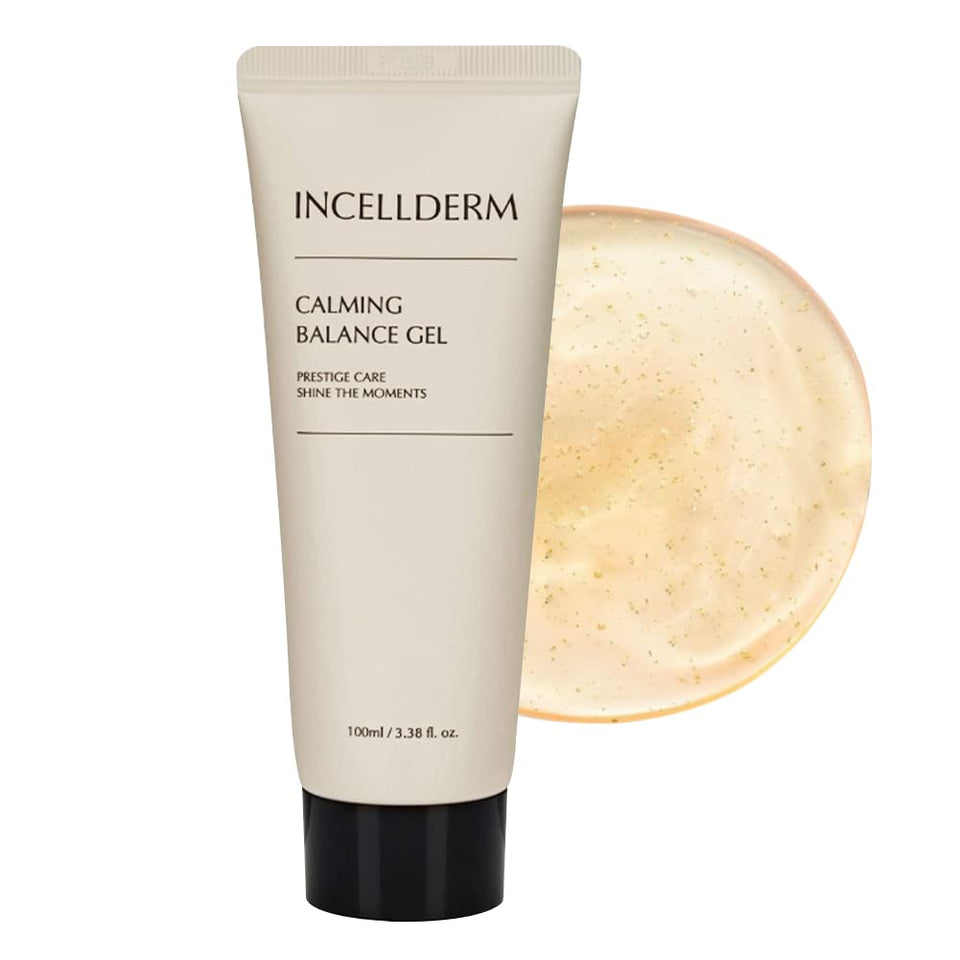 INCELLDERM Calming Balance Gel bottle front ideal for sensitive skin routine