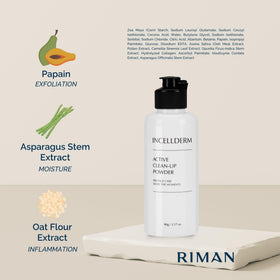 Lightweight INCELLDERM powder-to-foam cleanser fits daily skincare rituals