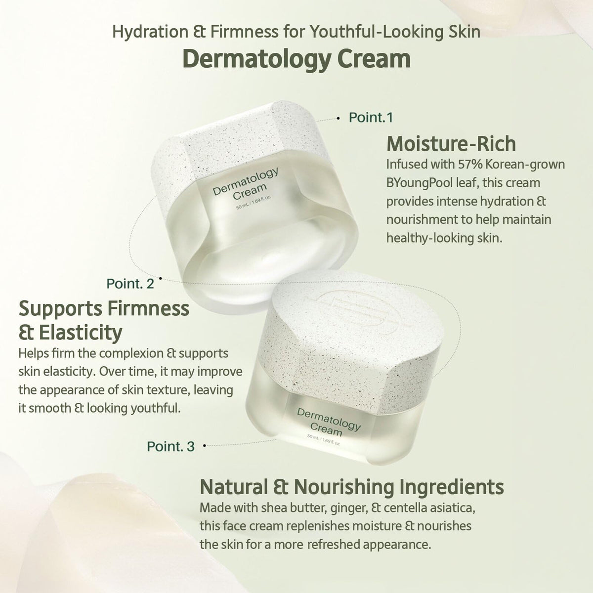 INCELLDERM RIMAN ICD Cream swirl on skin demonstrates smoothing moisture.