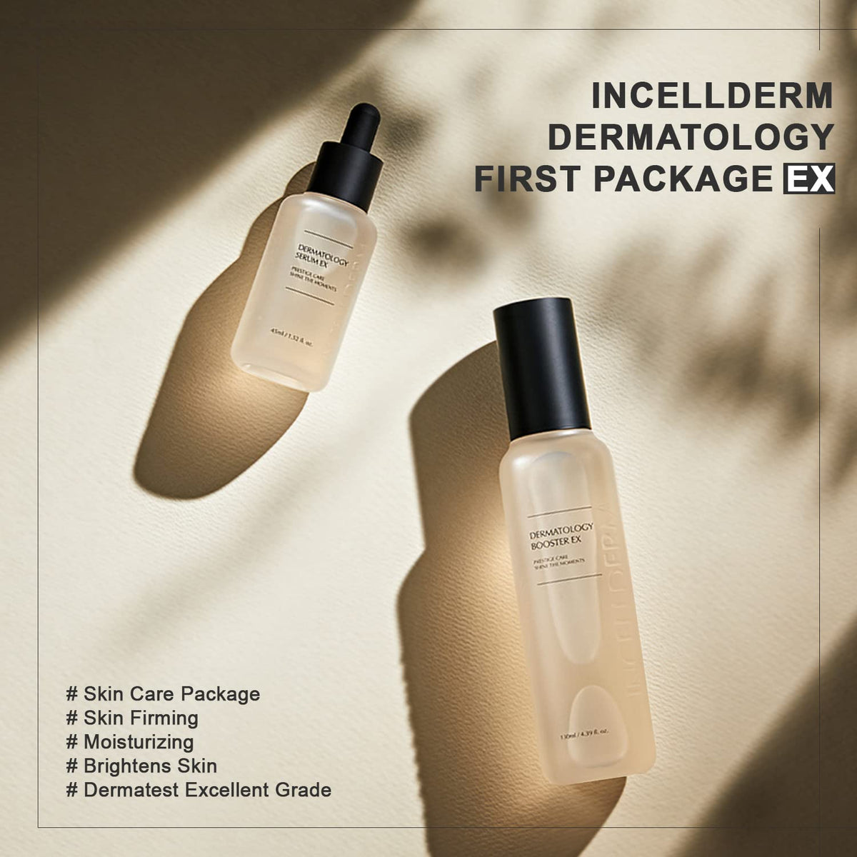 INCELLDERM Riman Serum EX drops on skin for radiant, even tone.