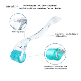 INCELLICE Derma Roller titanium needles deliver durable, professional-feel micro-needling at home.