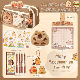 IN Chenthy Capybara plush doll in brown accompanying your bag for a cute desk companion.