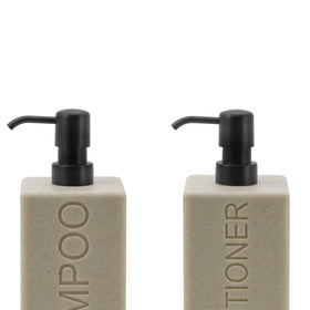 Indecor Home countertop dispenser provides easy access to shampoo and body wash.