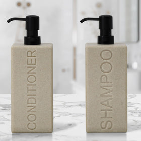 Indecor Home marble finish dispenser enhances premium bathroom aesthetics.