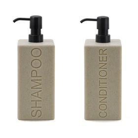 Indecor Home rectangular resin dispenser with pump for organized bathroom storage and minimal waste.