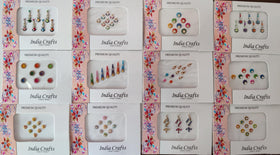 India Crafts 12-pack bindi collection: vibrant multi designs for festive looks