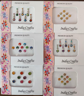 India Crafts crystal rhinestone bindi closeup: sparkling accents for glam moments