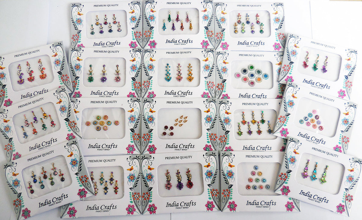 India Crafts glitter art work bindis: eye-catching shimmer for celebrations