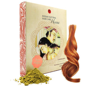 INDIAN NATURAL HAIR CARE henna powder red hair dye packaging shows fresh organic product
