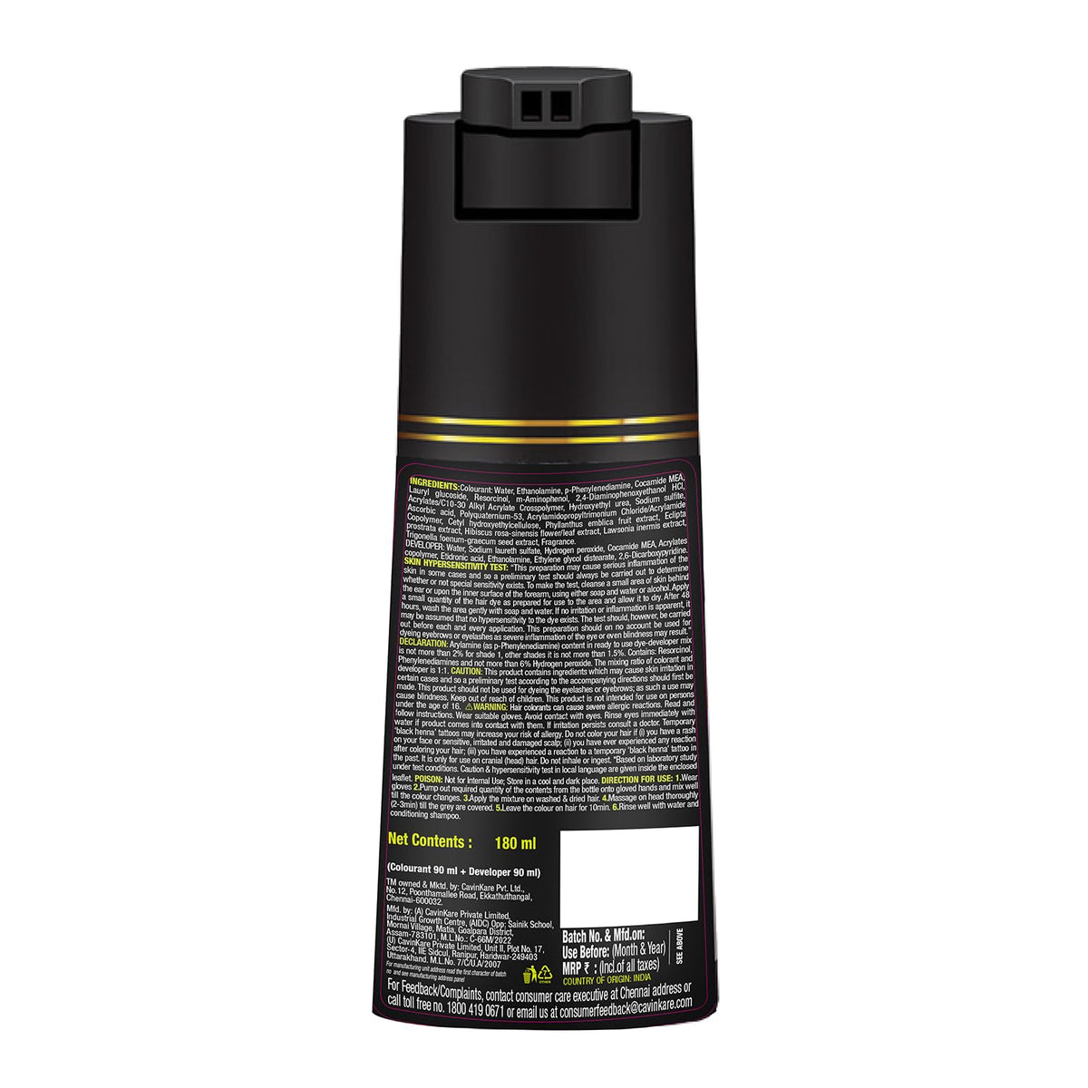 Indica Easy Shampoo finished look shows natural black result at home