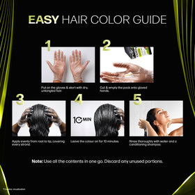 Indica Easy Shampoo gloves in use for mess-free colour application