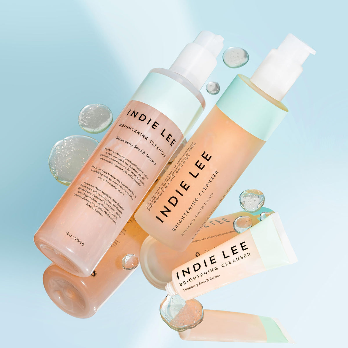 Indie Lee Brightening Cleanser applied as a masking treatment for exfoliation