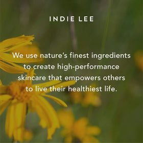 Indie Lee Brightening Cleanser packaging and box display for clean beauty