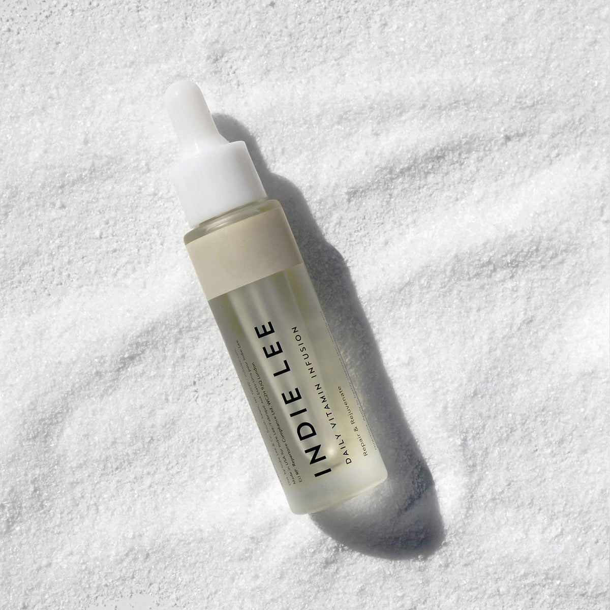 Indie Lee Squalane molecule emphasizes moisture retention and smooth skin.