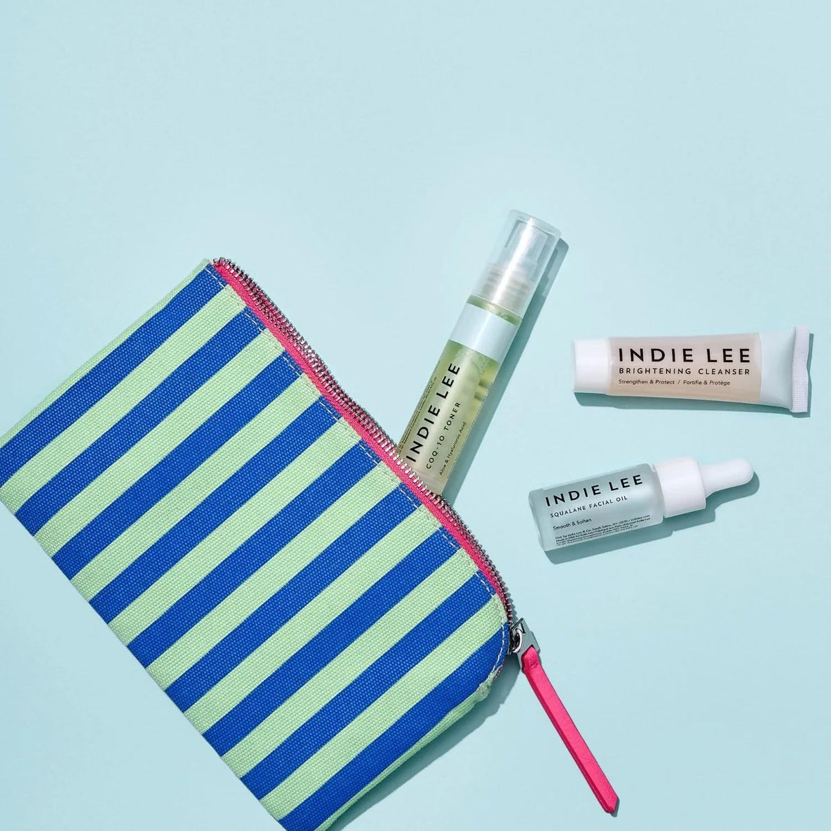Indie Lee Discovery Kit Travel Size Case ideal for on-the-go skincare