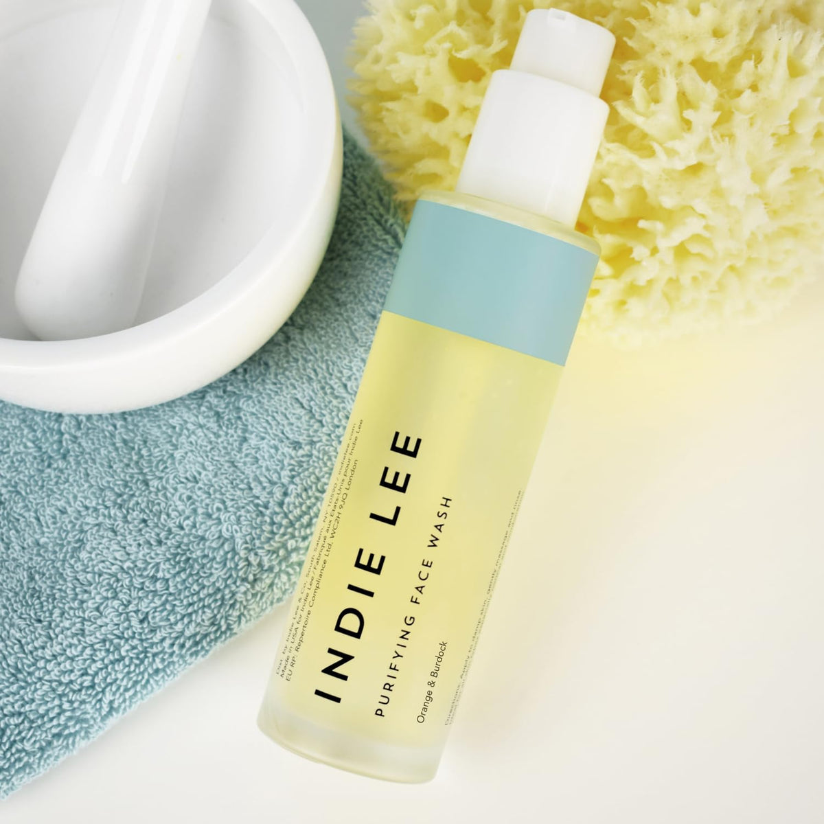 Indie Lee Purifying Face Wash with lavender extracts for soothing balance.