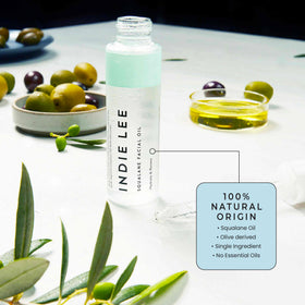 Indie Lee Squalane Oil dropper for precise daily moisturization and easy usage.