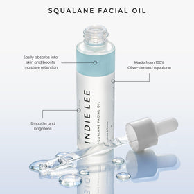 Indie Lee Squalane Oil on hand shows a silky, quick-absorb finish.