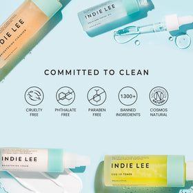 Indie Lee Squalane Oil packaging shows the 10ml size for travel.