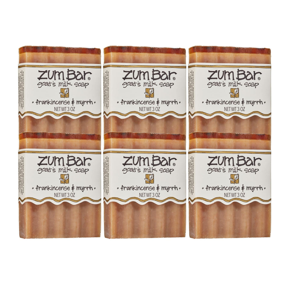 Indigo Wild goat milk soap bar with frankincense and myrrh for a soothing, aromatic wash.