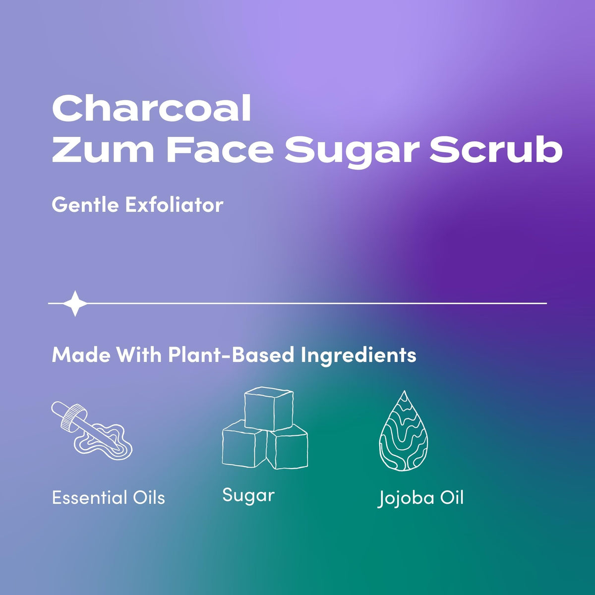 Indigo Wild Zum Face Sugar Scrub texture close-up showing charcoal grains.