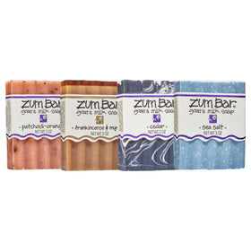 Indigo Wild Zum Goat Milk Soap Bar Earth & Sea Blends close-up on natural lather