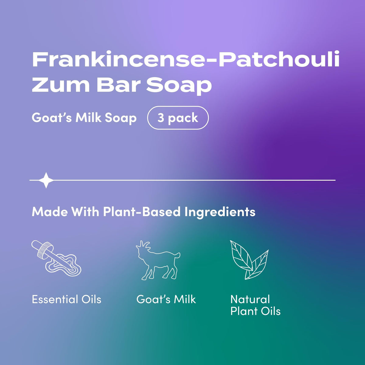 Indigo Wild Zum Goat Milk Soap Bar ingredients blend olive and coconut oils nourishes skin.