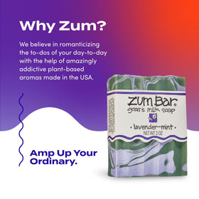 Indigo Wild Zum Goat's Milk Soap Bar label highlights natural ingredients