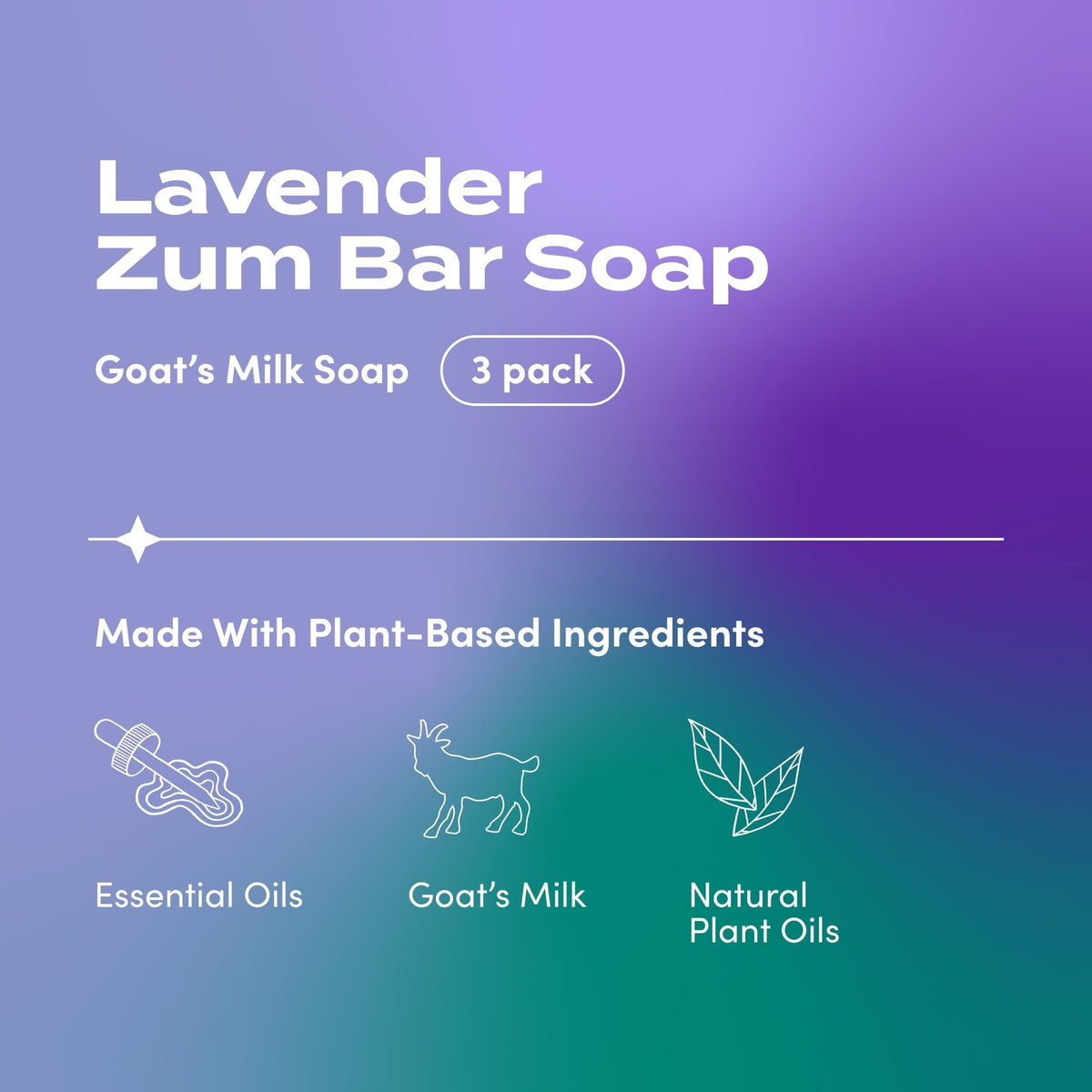 Indigo Wild Zum Lavender goat milk soap bar in hand shows creamy lather.