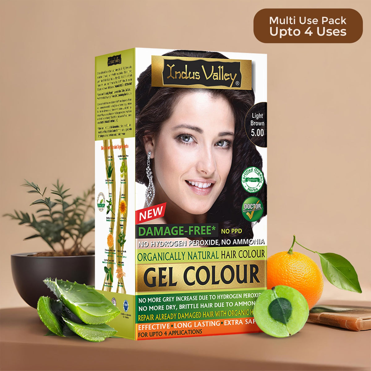 INDUS VALLEY color swatches in light brown indicate vibrant, uniform shade