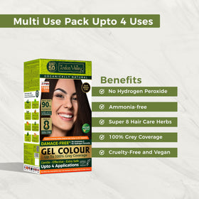 Indus Valley Dark Brown 3.0 packaging box highlights vegan, cruelty-free hair color.