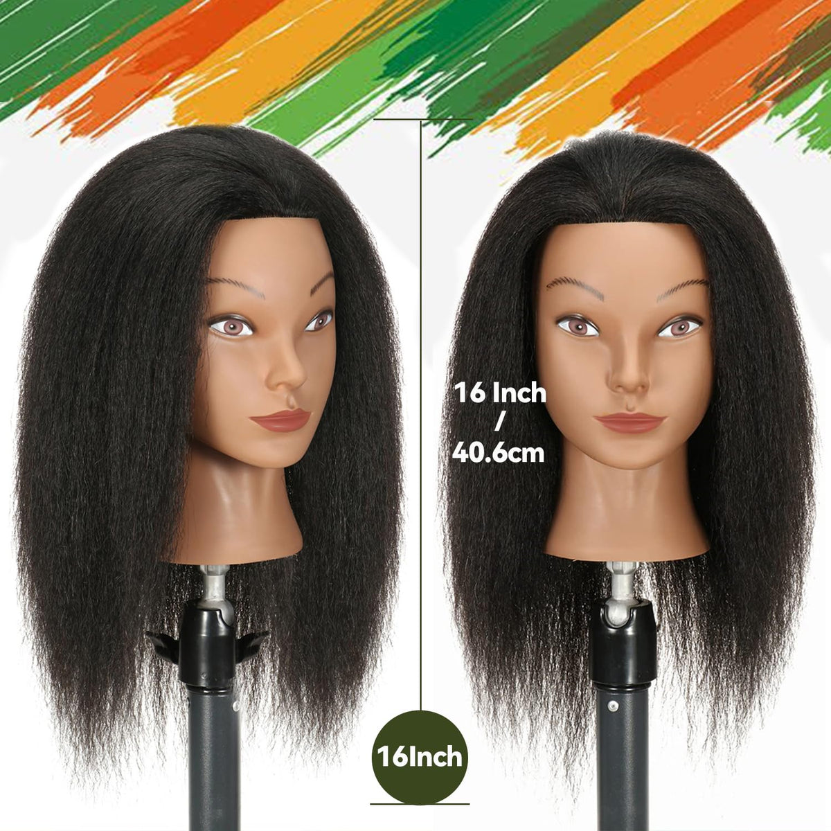 Ineffable braiding-practice head, 16inch length, supports confident technique development.