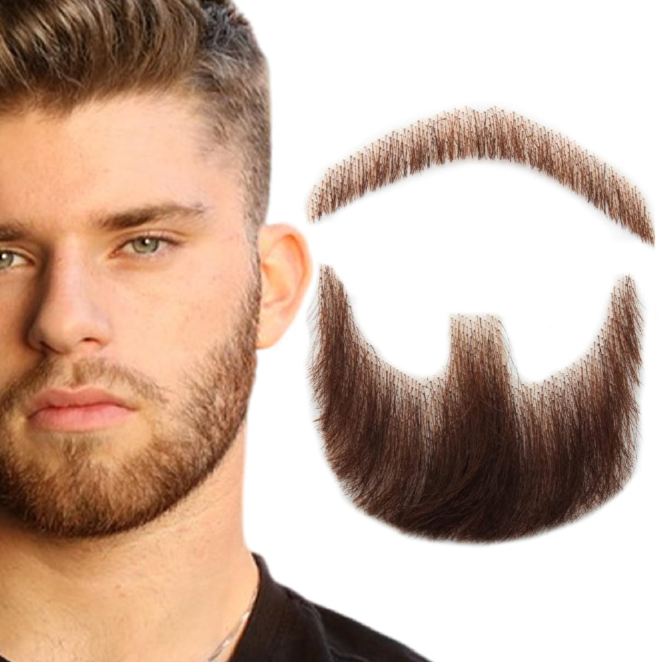 INFTOYCO fake beard with realistic goatee, hand-tied for authentic stage looks