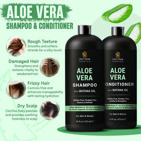 Infina Essentials Aloe Vera Conditioner tube promoting smoother, easier detangling
