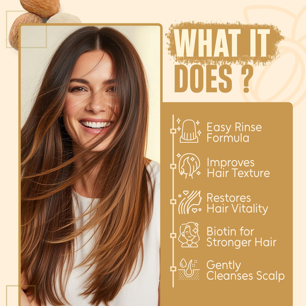 INFINA ESSENTIALS Batana Oil ingredient label highlighting nourishing scalp care.