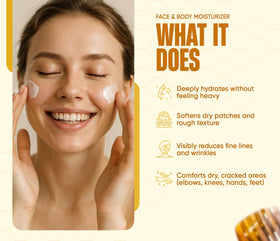 Applying INFINA ESSENTIALS beef tallow face cream for quick absorption and softness