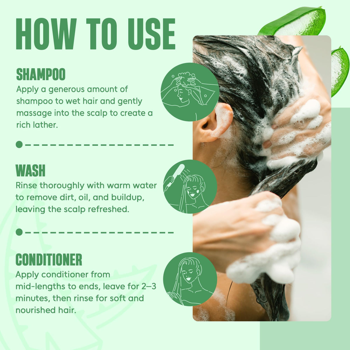 Infina Essentials Aloe Vera Conditioner close-up reveals smooth hair texture