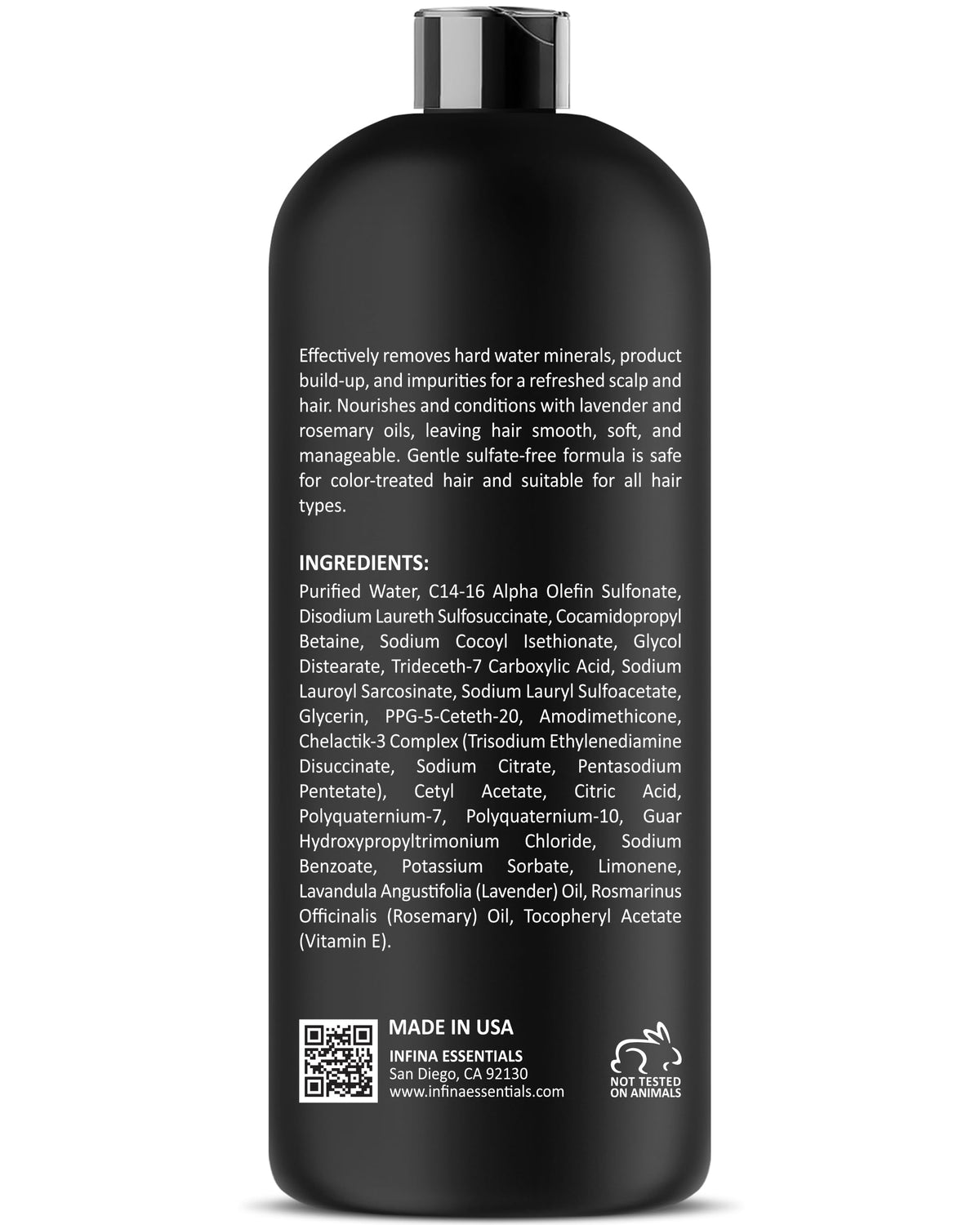 Infina Essentials mineral removal visual with shower scene and water droplets
