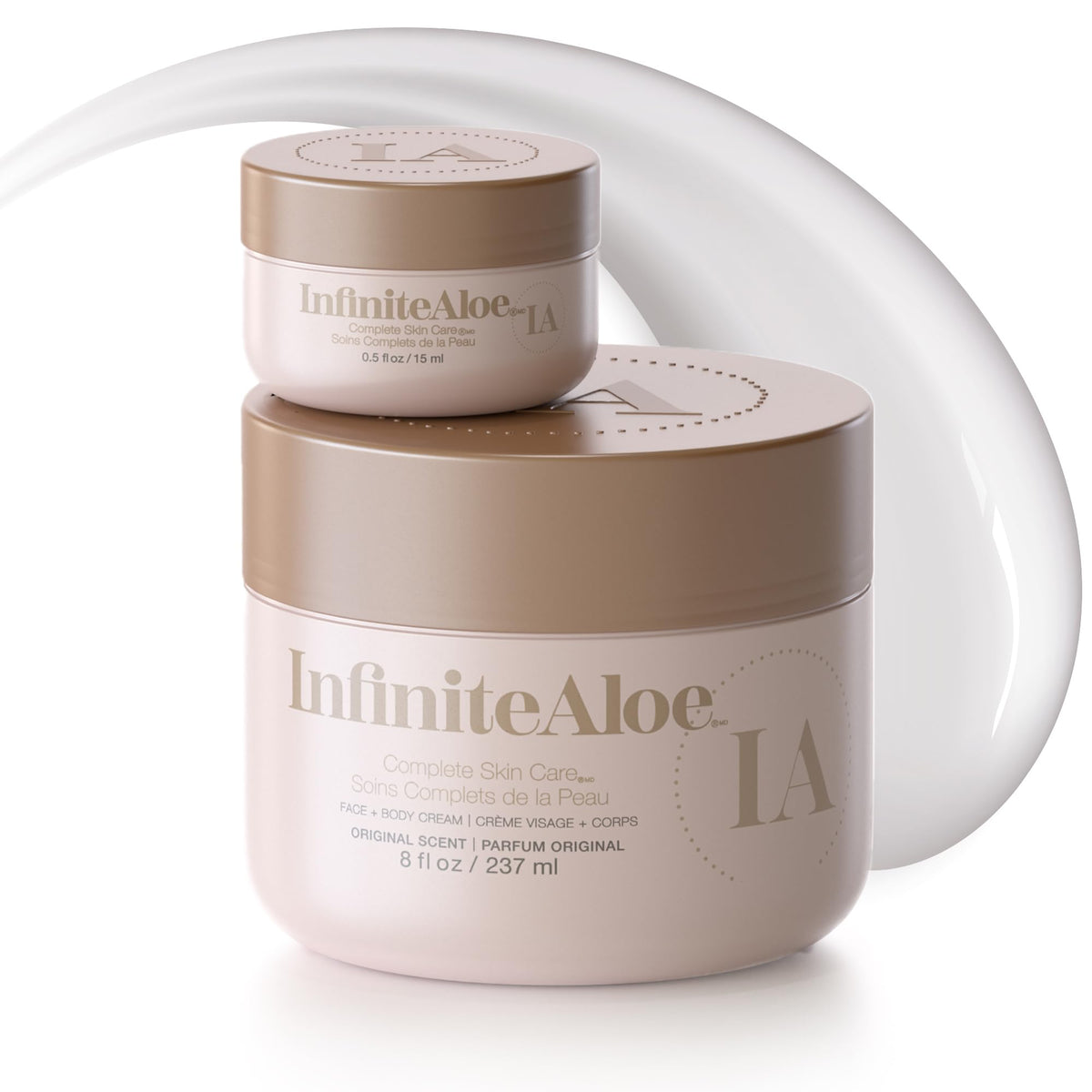 InfiniteAloe Complete Skin Care large jar front view for all skin types and deep hydration.