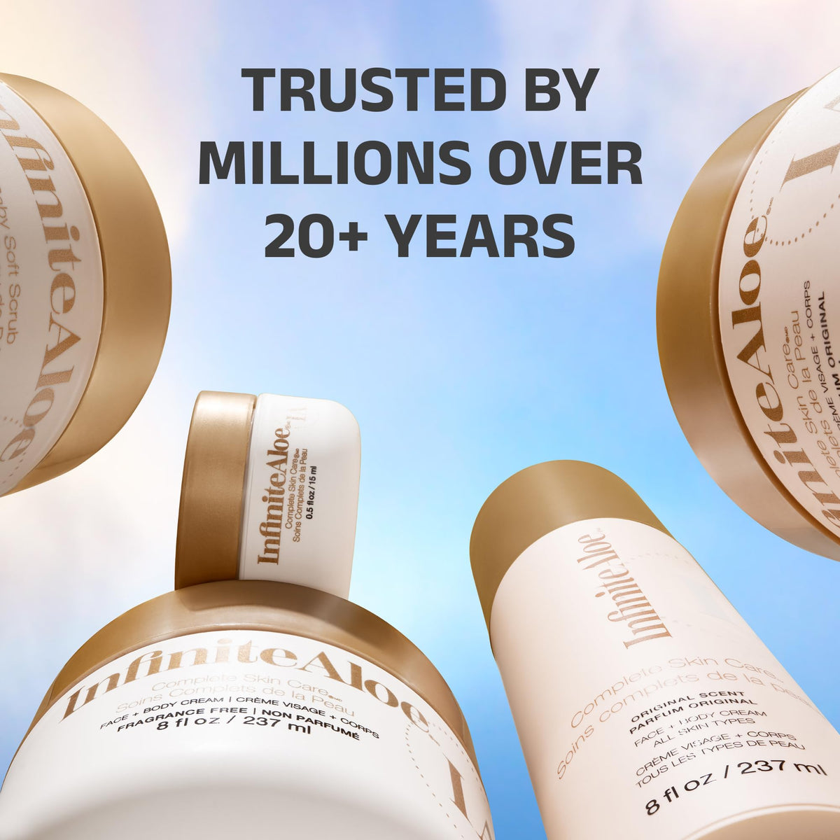 InfiniteAloe application on palm demonstrates quick, non-greasy absorption.