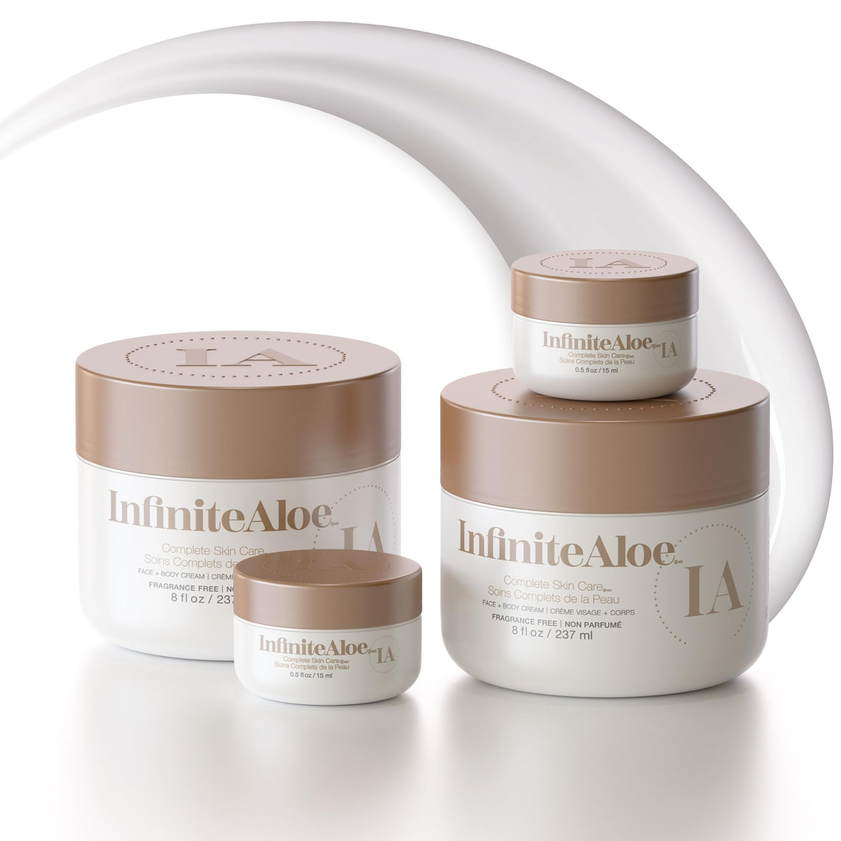 InfiniteAloe Complete Skin Care 8oz jar front view shows deep hydration.