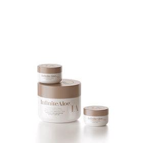 InfiniteAloe Complete Skin Care jar front view, fragrance-free hydration for daily use.