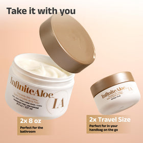 InfiniteAloe Complete Skin Care travel jar 0.5oz ready for on-the-go moisture.